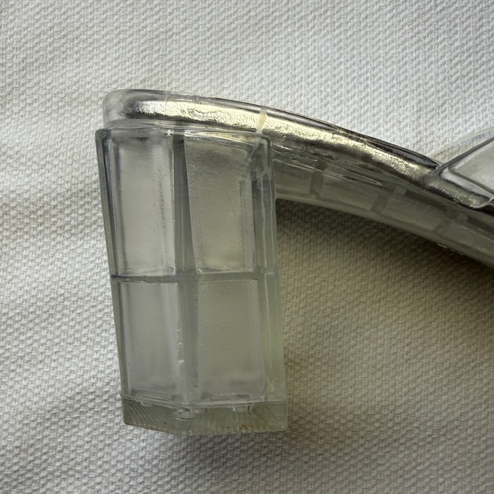 Jeffrey Campbell Latus Clear/Silver Square Toe Block Heeled Sandals Size 8 - Picture 3 of 9